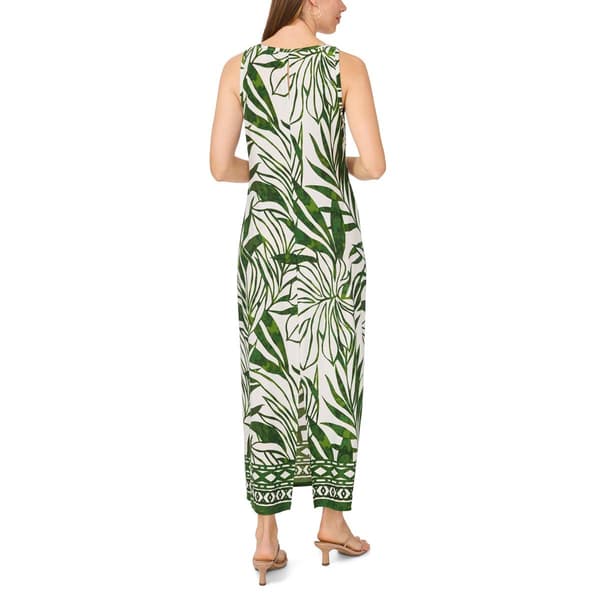 Womens MSK Sleeveless Tropical Leaf Maxi Dress