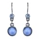 1928 Pewter Round Blue Moonstone Drop Earrings - image 1