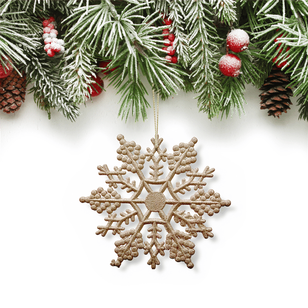 Northlight 24ct. Champagne Gold Snowflake Christmas Ornaments