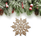 Northlight 24ct. Champagne Gold Snowflake Christmas Ornaments - image 6