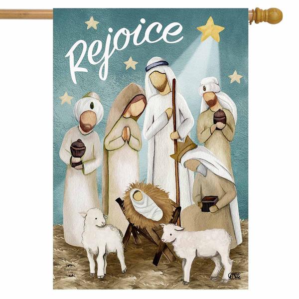 Briarwood Lane Rejoice Nativity House Flag - image 