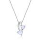Gemminded Sterling Silver 5mm Double Heart Created Opal Pendant - image 1
