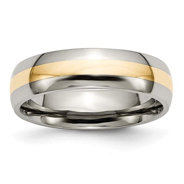 Mens Endless Affection&#40;tm&#41; 14kt. Yellow Gold Inlay 6mm Wedding Band - image 
