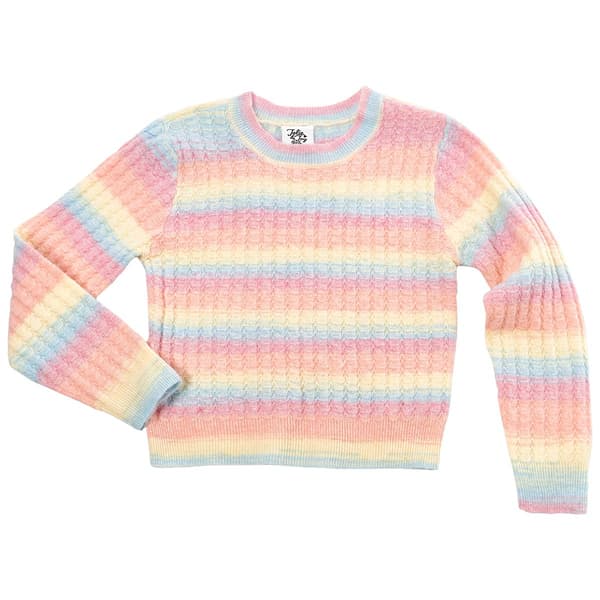 Girls (7-16) Jolie & Joy Long Sleeve Rainbow Stripe Sweater