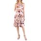 Womens 24/7 Comfort Apparel Pink Floral Maternity Midi Dress - image 1