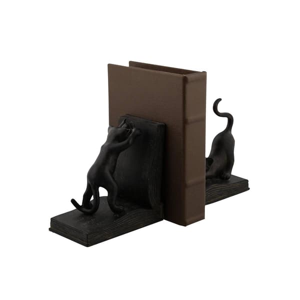 9th & Pike&#174; Rustic Book and Cat Bookend Pair