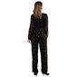 Petite MSK Long Sleeve V-Neck 1/4 Button Foil Dot Jumpsuit - image 2
