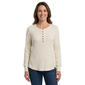 Womens LANDS END(R) Long Sleeve Waffle Henley Tee - image 1