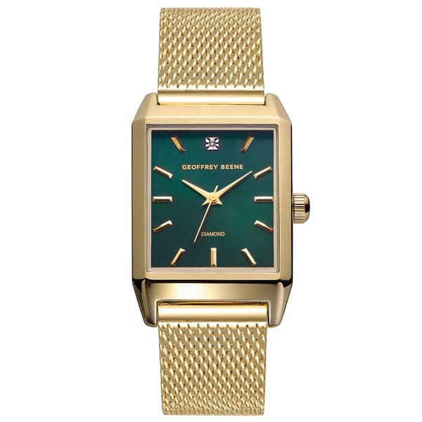 Mens Geoffrey Beene Genuine Diamond Green Dial Watch - GBA0054GD - image 