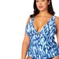 Plus Size Anne Cole Tie Dye Ikat Plunge Tankini Swim Top - image 3