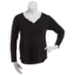 Juniors Plus Eye Candy Long Sleeve Rib Snap Button Tee - image 1
