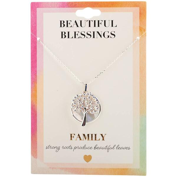 Beautiful Blessings Silver-Tone Tree of Life Pendant Necklace - image 