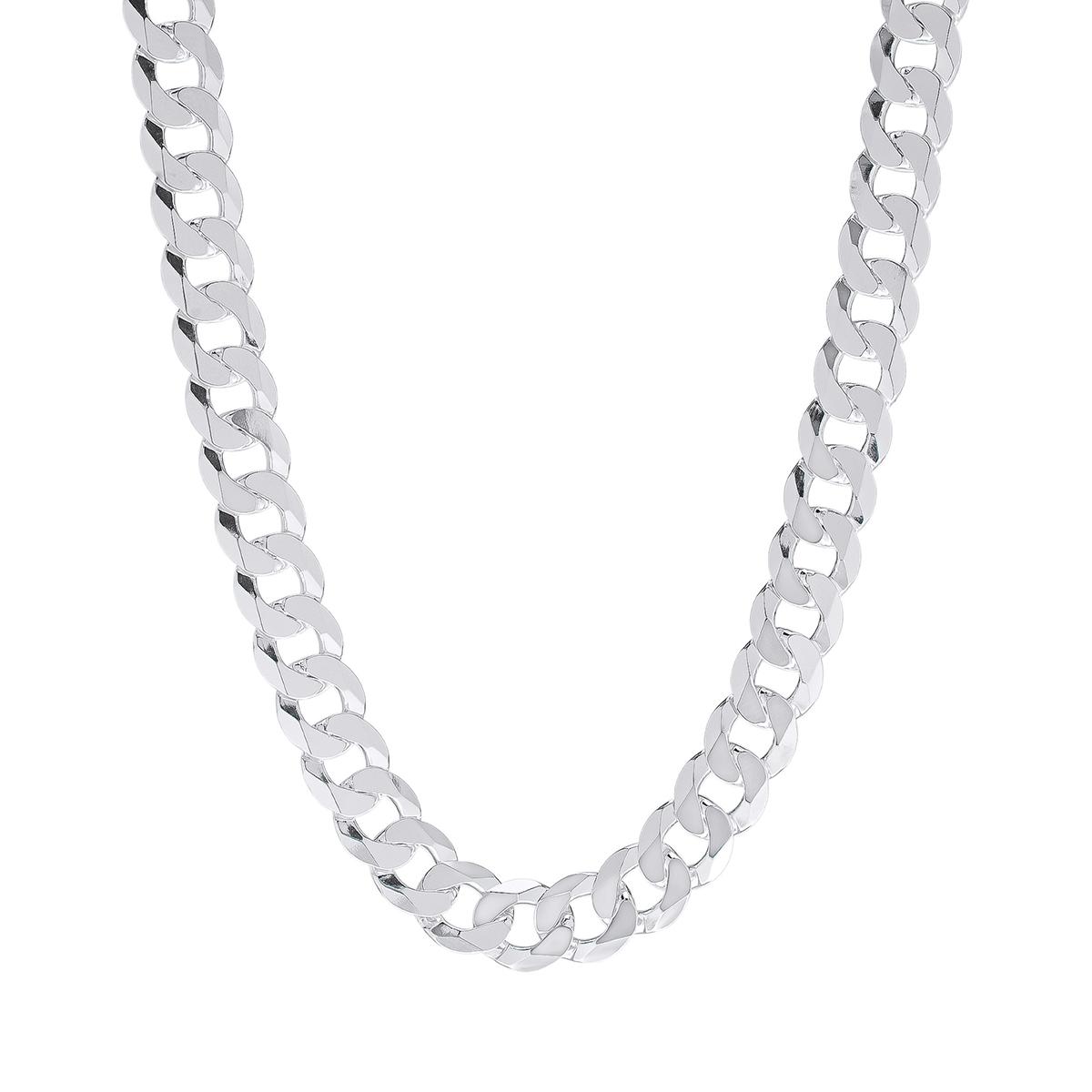 Sterling Silver DC Flat Curb 22in. Chain Necklace