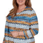 Plus Size Alfred Dunner Tuscany Two In One Abstract Stripe Blouse - image 5