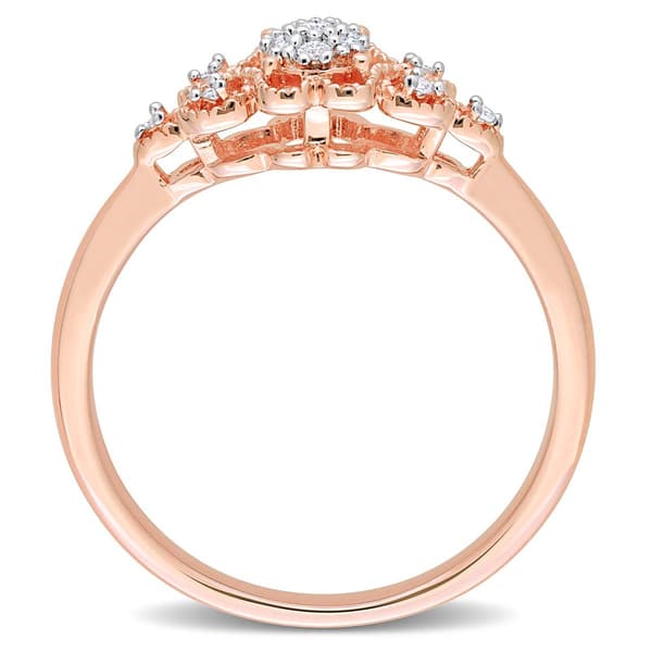 Diamond Classics™ 1/10ctw. Diamond Rose Silver Ring