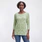 Womens Emily Daniels 3/4 Sleeve Scroll Tonal Jacquard Tee - image 1