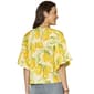 Womens Democracy Elbow Sleeve O-Ring Neck Lemon Blouse - image 2