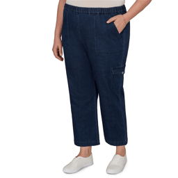 Plus Size Alfred Dunner Indigo Girls Pull On Cargo Pocket Jeans