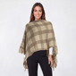 Womens Renshun Plaid Knit Poncho - Tan - image 1