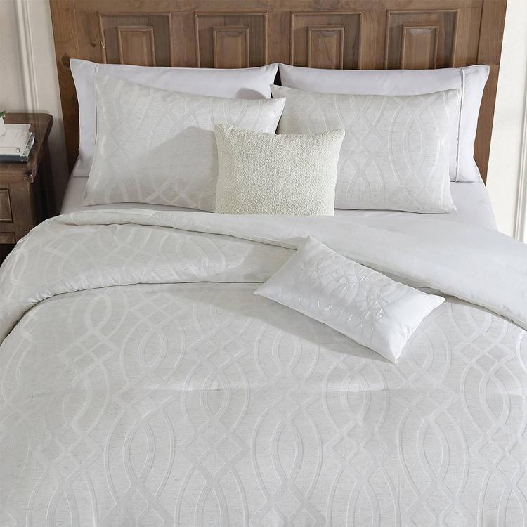 Tahari Home Trellia 5pc. Grey Trellis Jacquard Comforter Set