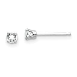 Gemstone Classics(tm) White Gold 3mm. White Topaz Earrings