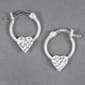 Kids Sterling Silver Clear Crystal Heart Hoop Earrings - image 1