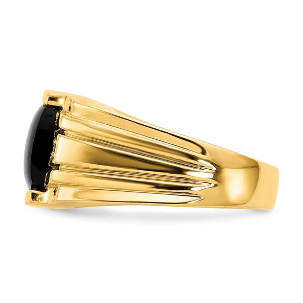 Mens Gentlemen’s Classics™ 14kt. Gold Onyx Diamond Textured Ring