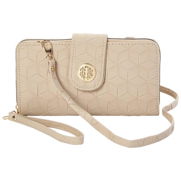 Womens Sasha Solid Geometric Texture Wallet On a String - image 