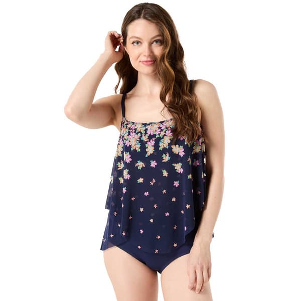Beach House Miranda Mesh Underwire Tankini Swim Top - image 