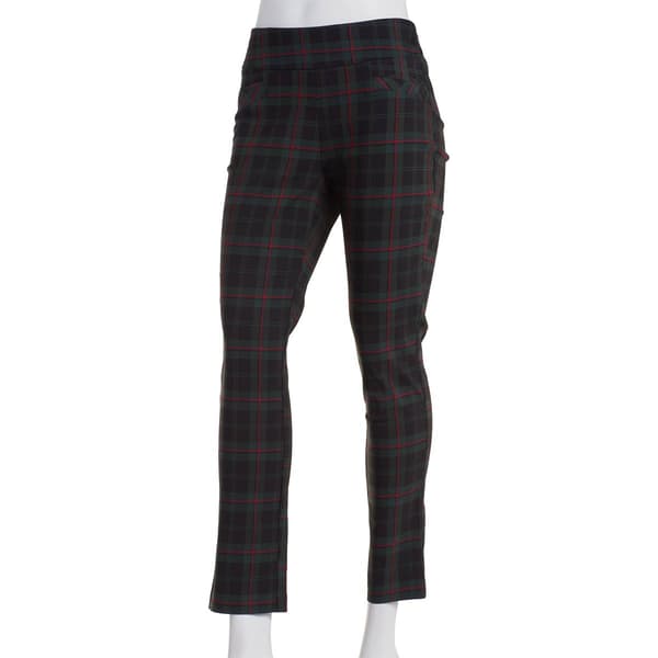 Juniors Joe B Plaid Millenium Ankle Pants - Green/Black - image 