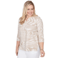 Womens Alfred Dunner Natural Wonder Abstract Keyhole Blouse - image 3