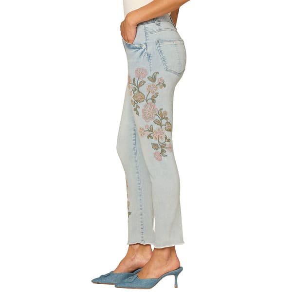 Womens Democracy "Ab"solution® Hi Rise Floral Embroidery Jeans