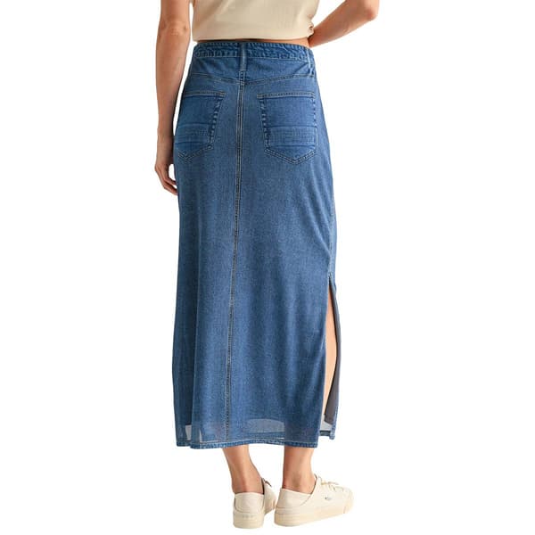 Womens CITY BLUES Denim Mesh Midi Skirt