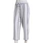 Womens Per Se Striped Linen Capri Pants- White/ Black - image 1