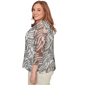 Plus Size Alfred Dunner Detail Driven 3/4 Sleeve Abstract Blouse - image 4