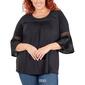 Plus Size NY Collection Floral Crochet Trim Top - image 3