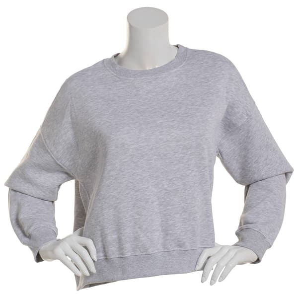 Juniors Urban Rebel Oversized Marled Fleece Pullover Sweatshirt - image 
