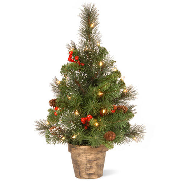 National Tree 2ft. Crestwood&#40;R&#41; Spruce Tree with Clear Lights - image 