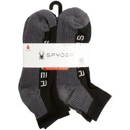 Mens Spyder 6pk. Ribbed Sole Quarter Socks