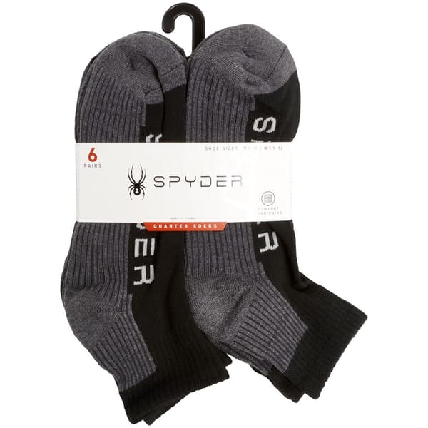 Mens Spyder 6pk. Ribbed Sole Quarter Socks - image 