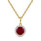 Gemstone Classics(tm) Lab Grown Ruby Crown Halo Pendant - image 1
