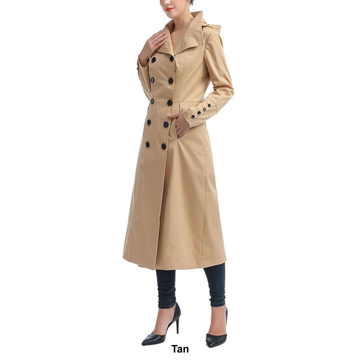 Womens BGSD Waterproof Hooded Maxi Trench Coat