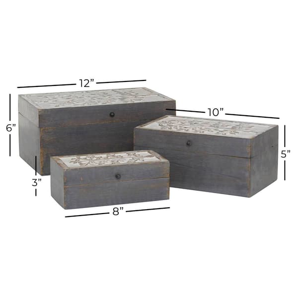 9th & Pike&#174; 3pc. Wooden Jewelry Box