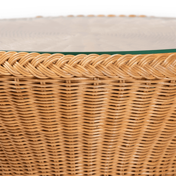 bali & pari Nina Bohemian Light Honey Braided Rattan End Table