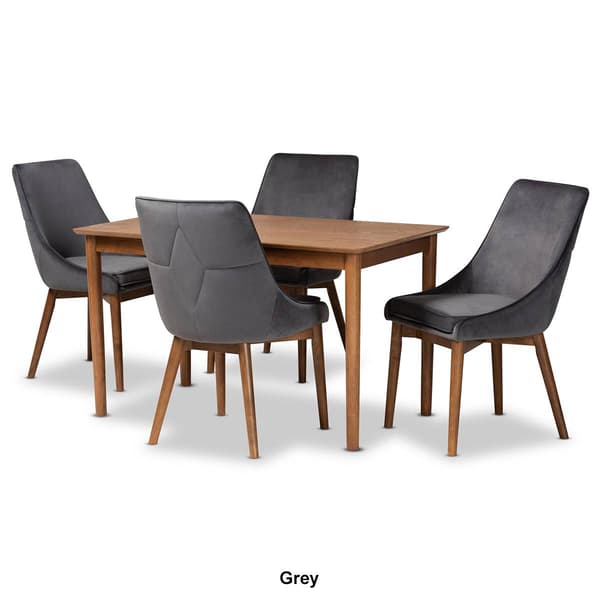 Baxton Studio Gilmore Modern/Contemporary Velvet 5pc. Dining Set