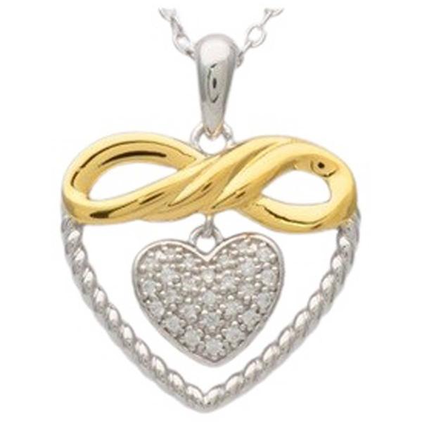 Diamond Classics(tm) 1/10ctw. Diamond Infinity & Heart Pendant