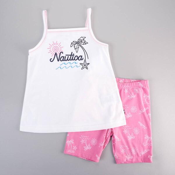 Girls &#40;4-6x&#41; Nautica Tropical Tank Top & Bike Shorts Set - image 