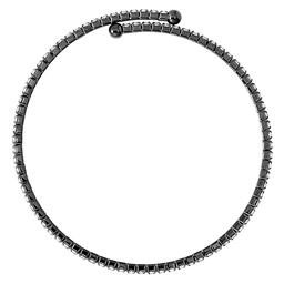 Athra Black Rhodium Single Row Crystal Coil Bracelet