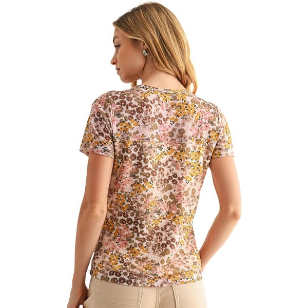Womens CITY BLUES Short Sleeve Floral Mesh Tee