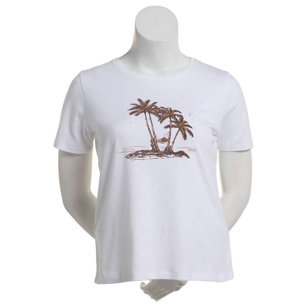 Womens Hasting & Smith Short Sleeve Palm Tree Graphic Tee - image 